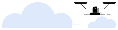 A balanced scale floating above soft clouds, symbolizing fairness, justice, and equality. Ideal for...