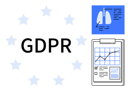 Data privacy, healthcare, compliance, analytics, monitoring, European regulations. Central GDPR text...