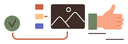 Simplified process with verified checklist, image evaluation, and thumbs-up gesture. Ideal for...
