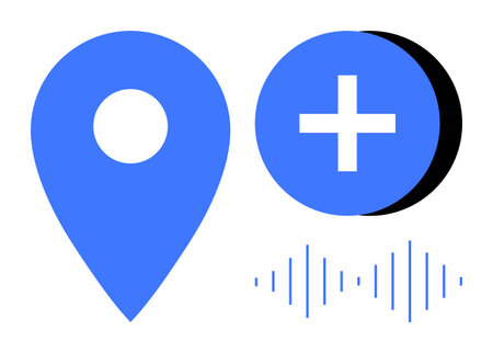 Navigation concept. Navigation icon with health and audio icons for direction services and health...
