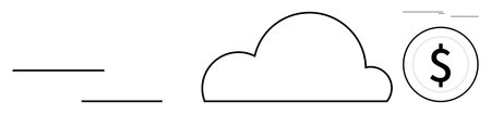 Cloud shape with dynamic lines suggesting speed and circular dollar element emphasizing financial...
