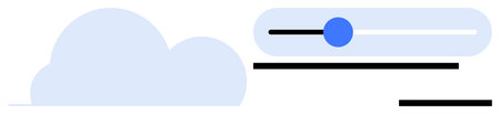 Light-blue cloud icon with horizontal slider bar, showcasing data control or settings. Ideal for...
