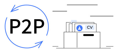 Peer-to-peer data sharing. P2P enables efficient exchange of data, such as resumes, across networks....