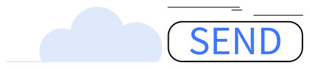 Cloud graphic next to an active Send button suggesting data transfer. Ideal for email, messaging,...
