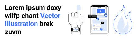 Social media, notifications, user interaction, mobile technology, communication, design elements....