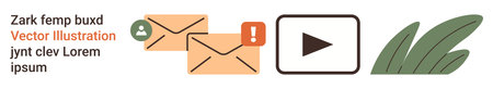 Email notifications, media content, user communication, video playback, online interaction, and...