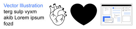 Graphic design, healthcare, technology, data organization, branding, education. Anatomical heart...