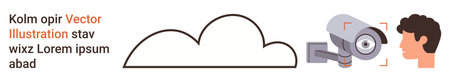 Cloud computing, cybersecurity, facial recognition, data storage, surveillance, and privacy. Image...
