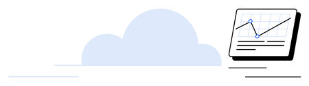 Cloud with a dynamic chart screen showing data trends and analytics. Ideal for technology, cloud...