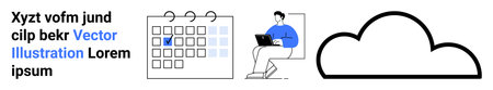 Time management, cloud storage, remote work organization, task planning, digital schedules, online...