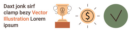 Achievement, recognition, approval, financial success, business goals, positive outcomes. A trophy,...