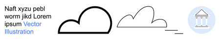 Graphic design, decoration, branding, education, minimalist art, business visuals. Outlined clouds...