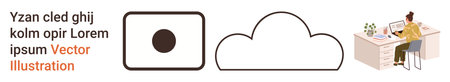 Cloud technology, remote work, data storage, digital organization, virtual collaboration, IT...