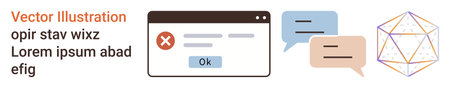 Digital communication, online errors, notifications, technology interaction, feedback, network...