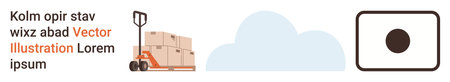 Logistics, inventory, transportation, supply chain, packaging, warehouse management. Illustration of...
