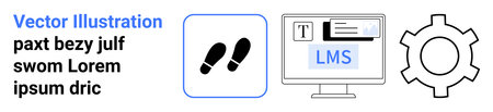 Monitor with LMS interface, footprints, and gear design. Ideal for education, e-learning, progress...