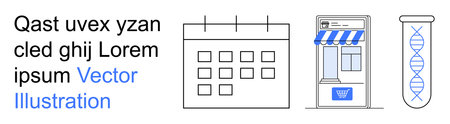 Scheduling, online retail, biotechnology, time management, digital stores, genetics. A calendar,...
