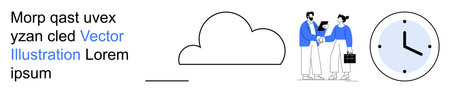 Technology, teamwork, productivity, digital services, cloud storage, workflow. Cloud, two people...