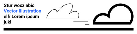 Weather, graphic design, branding, minimalism, abstract art, modern concepts. Black outlined cloud...