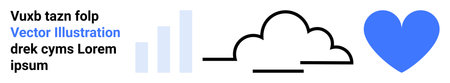 Data analytics, cloud storage, connection, emotion, technology, business. A bar graph, cloud icon...