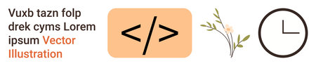 Technology, nature, time management, programming, web development, mindfulness. Coding symbol...