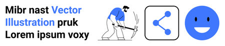 Mining, teamwork, digital connections, social media, interface design, productivity. A man using a...