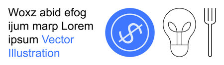 Financial services, innovation, dining concepts, creative ideas, savings, economics. A dollar symbol...