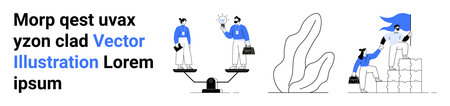 Teamwork, leadership, innovation, equity, business growth, personal development. Businesspeople...