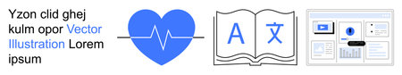 Education, language learning, health apps, digital communication, technology, infographic concepts....