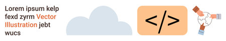 Cloud computing, coding, teamwork, digital collaboration, data sharing, software development. a...