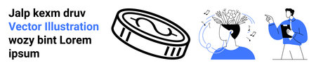 Financial planning, mental health, human behavior, education, decision-making, psychology. A coin, a...