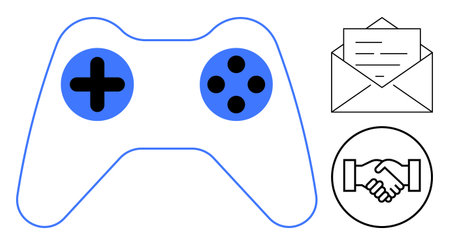 Gaming controller. Gaming interactivity, teamwork, and connectivity. Gaming highlights digital...