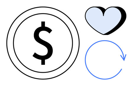 Charity, financial sustainability, circular economy, donation, money flow, non-profits. A dollar...