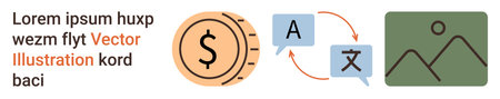 Currency exchange, globalization, translation services, visual content, financial technology, and...
