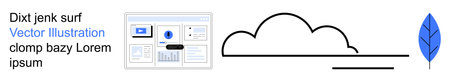 Data analysis, cloud computing, nature, eco-friendly technology, modern design, minimalism. Elements...