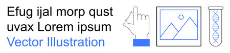Technology, education, science, design usability, creativity, media development. Hand gesture...