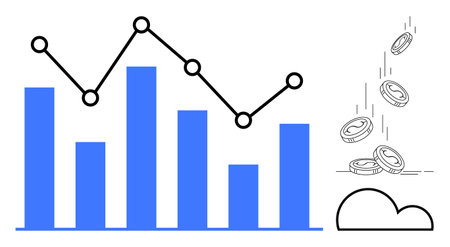 Business trends, investment growth, economic analytics, financial strategy, saving concepts, data...