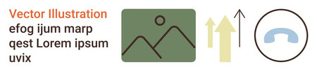 Communication, growth, navigation, multimedia, abstract icons, business concepts. Abstract graphic...