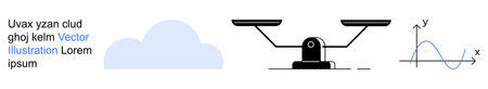 Data analysis, balance, cloud storage, mathematics, technology, business strategy. Cloud icon,...