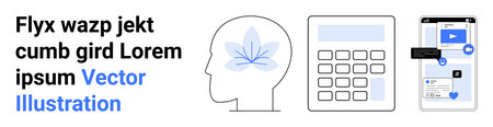 Wellness, productivity, mental health, financial planning, technology, mobile apps. Human head with...