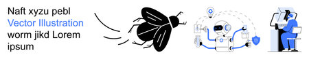Digital security, bug detection, AI technology, remote support, futuristic innovation, data...