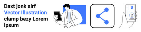 Digital networking, communication, technology devices, internet sharing, mobile connectivity, social...