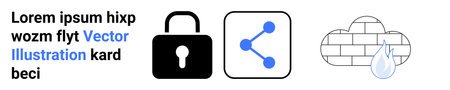 Cybersecurity, data protection, cloud storage, information sharing, privacy, connectivity. Black...