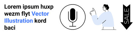 Audio technology, communication, sales promotion, branding, podcasting, marketing strategies. Person...