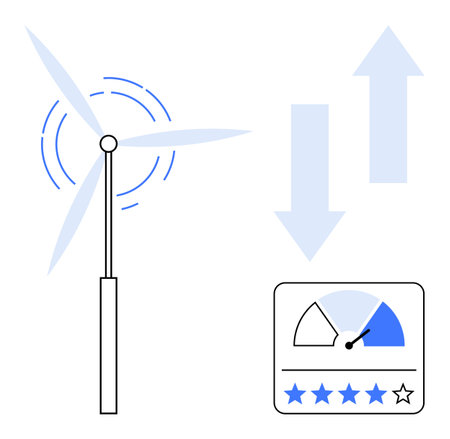 Renewable energy. Wind turbine sustainable power solutions. Renewable energy visualizing efficiency...