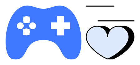 Video gaming, love for games, user experience, technology, hobbies, connectivity. Blue game...