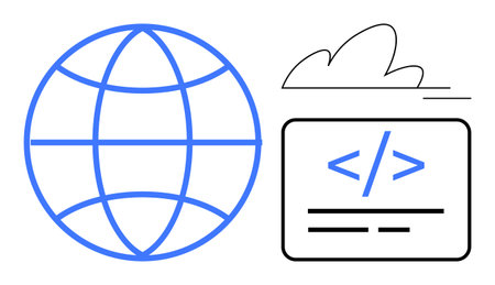 Web development, global connection, technology integration, cloud computing, digital transformation,...