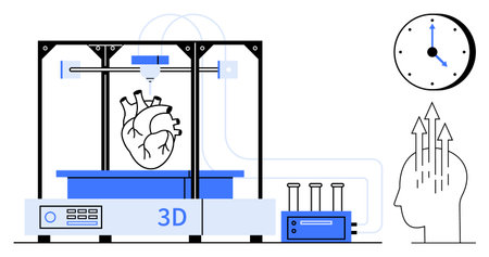 3D printing technology. 3D printing creates a human heart for medical advancements. 3D printing aids...