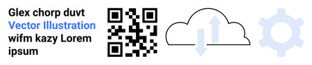 Data security, cloud storage, automation, digital tools, scanning technology, tech services. QR code...