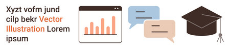 Education, online learning, data visualization, graduation, digital communication, conversation...